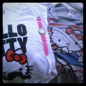 Hello Kitty ,2 shirts .Watch